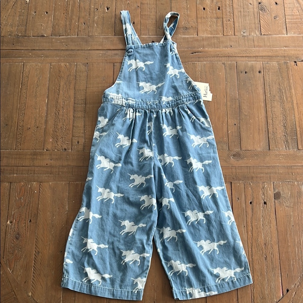Hatley Blue and White Horse Print Overalls